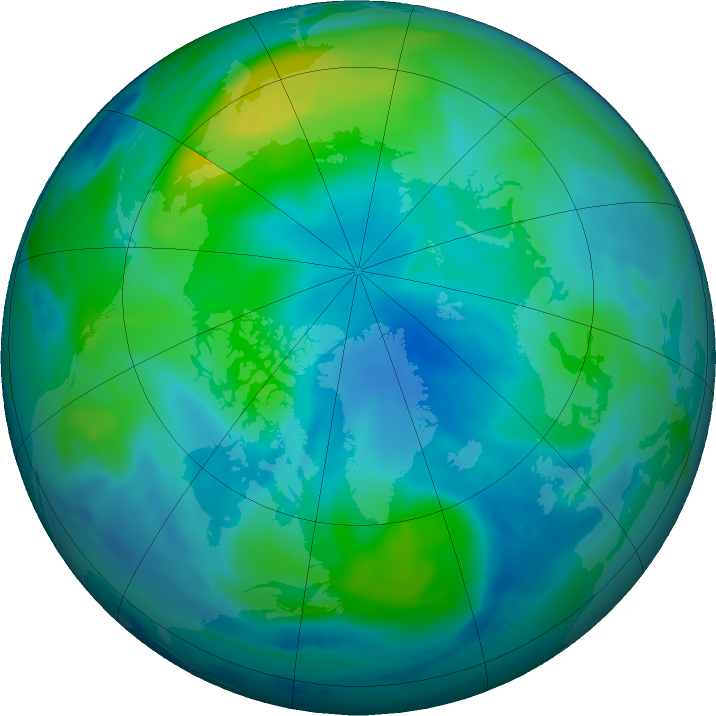 Arctic ozone map for 04 October 2019